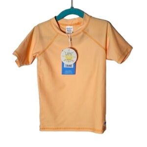 Ruffle Butts Rugged Butts Orange Kids Swim Rash Guard Size 4T NWT